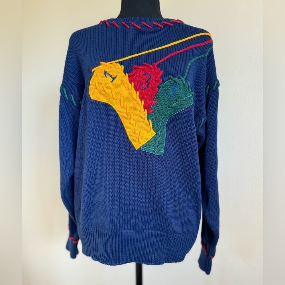 Vintage 1990 Quantum Women's Sportswear Golf Sweater pullover long sleeve Size M